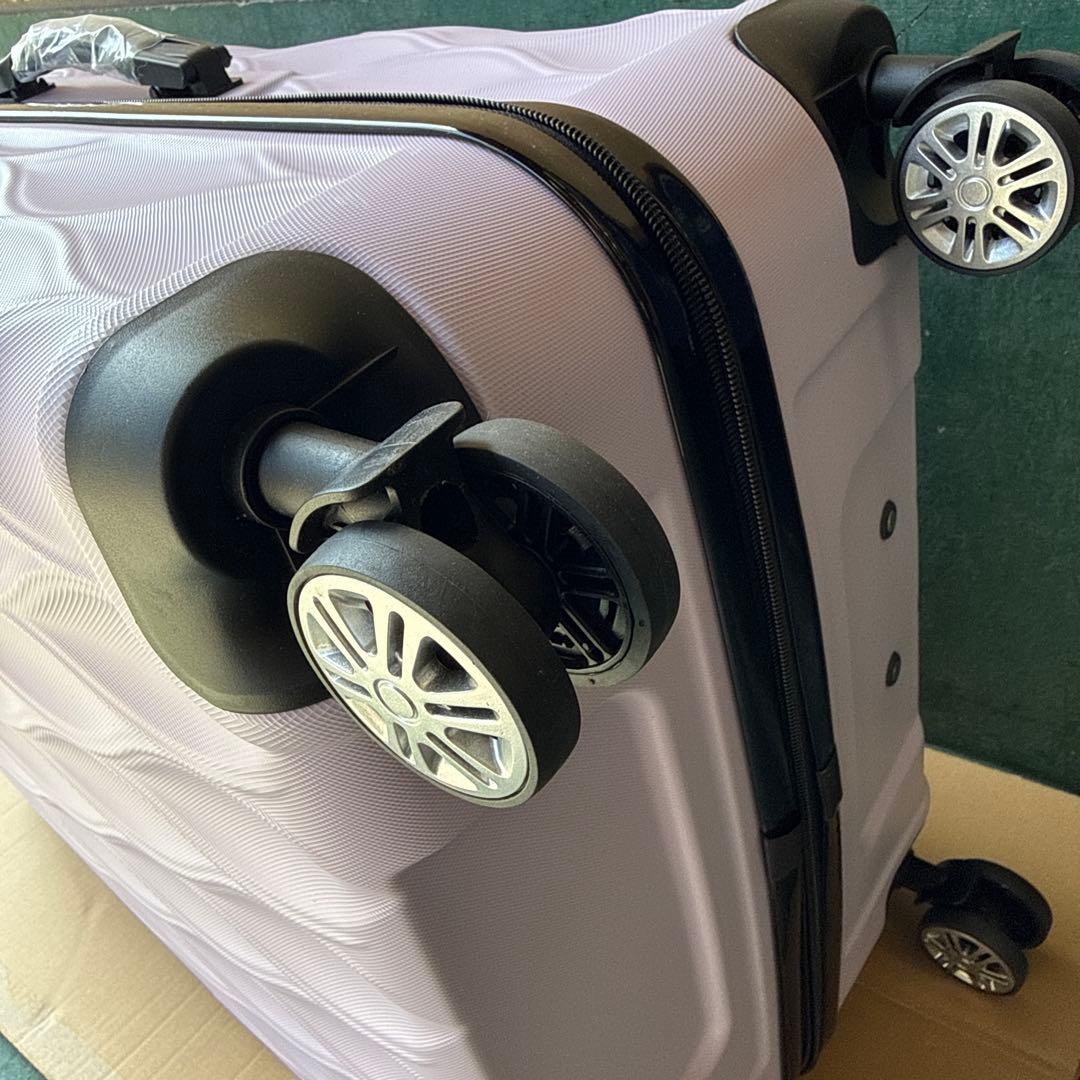 ラベンダーピンクキャリーケースソフトスーツケース 大小セット4個入れ子構造