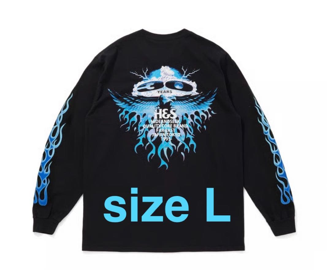 25AW ハイドアンドシーク 30周年ロンT 黒青L新品 キムタク