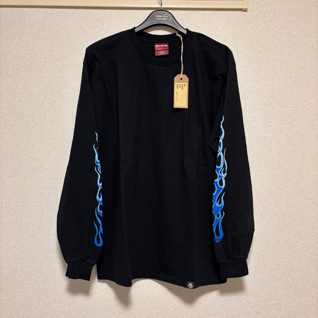 25AW ハイドアンドシーク 30周年ロンT 黒青L新品 キムタク