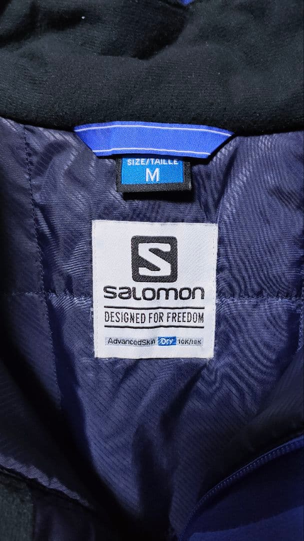 【SALOMON サロモン】スキーウェア ブルー 中綿 保温 メンズM