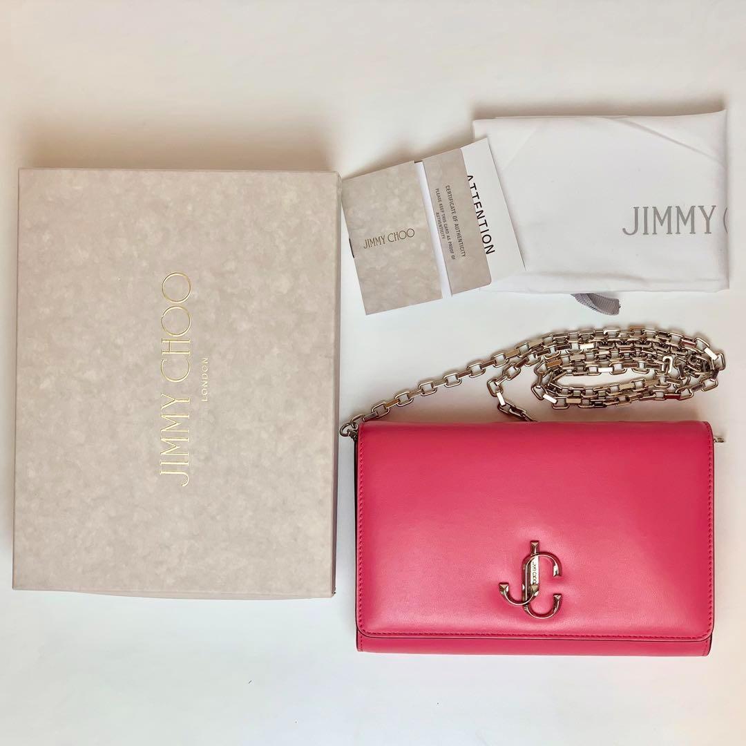 Jimmy Choo ジミーチュウ JCロゴ クラッチ ショルダーバッグ ピンク