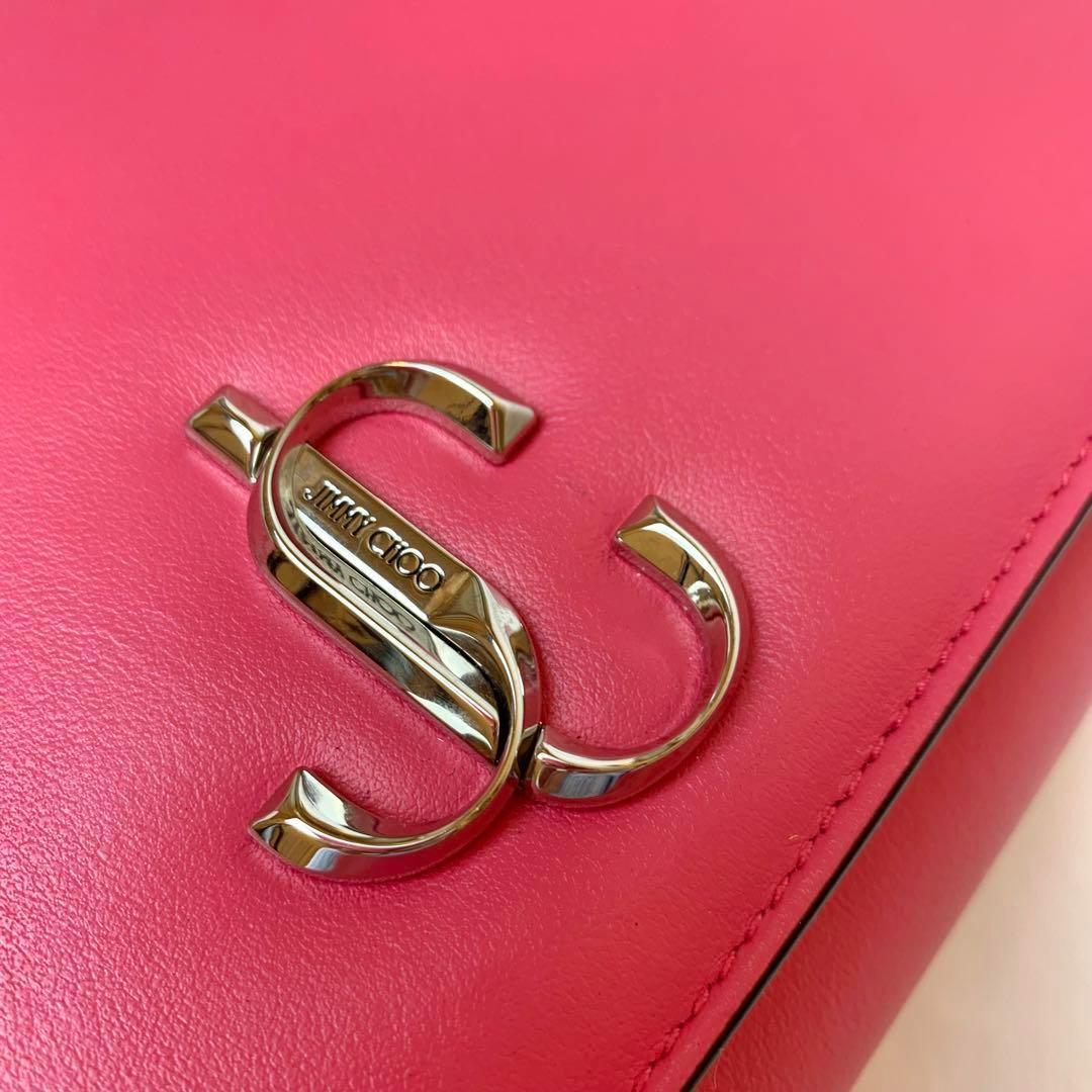 Jimmy Choo ジミーチュウ JCロゴ クラッチ ショルダーバッグ ピンク