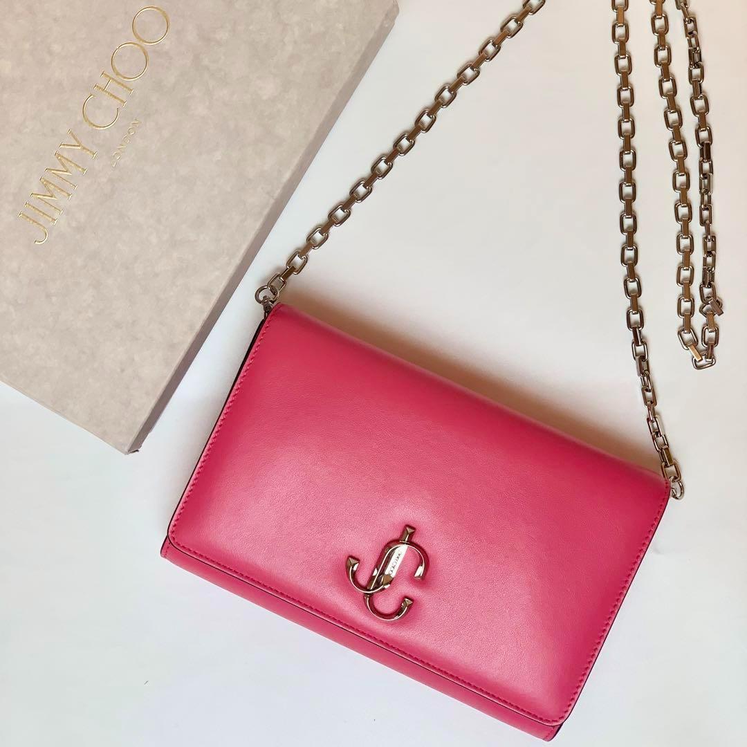 Jimmy Choo ジミーチュウ JCロゴ クラッチ ショルダーバッグ ピンク