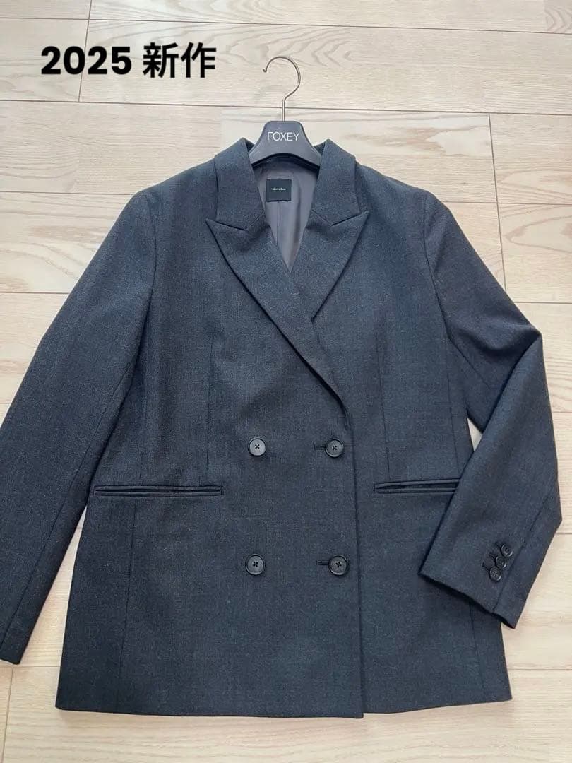 Spick&Span ウールブレンドダブルブレストジャケット 36 グレー