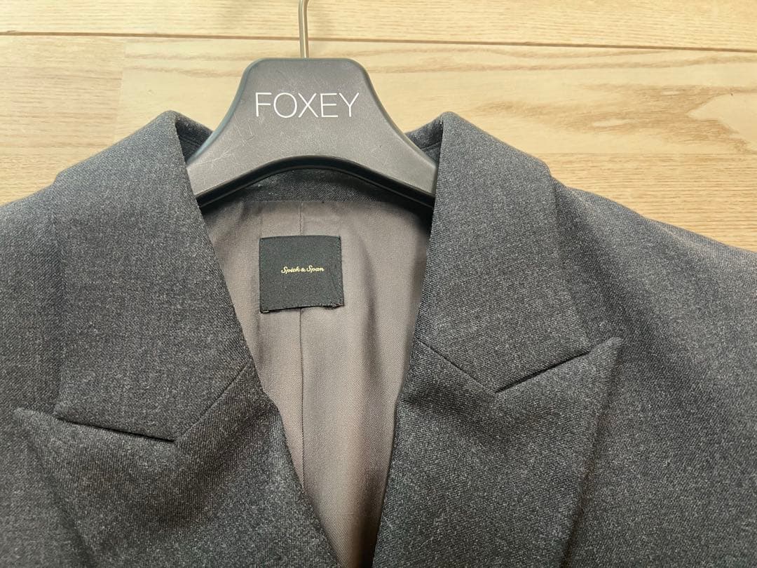 Spick&Span ウールブレンドダブルブレストジャケット 36 グレー