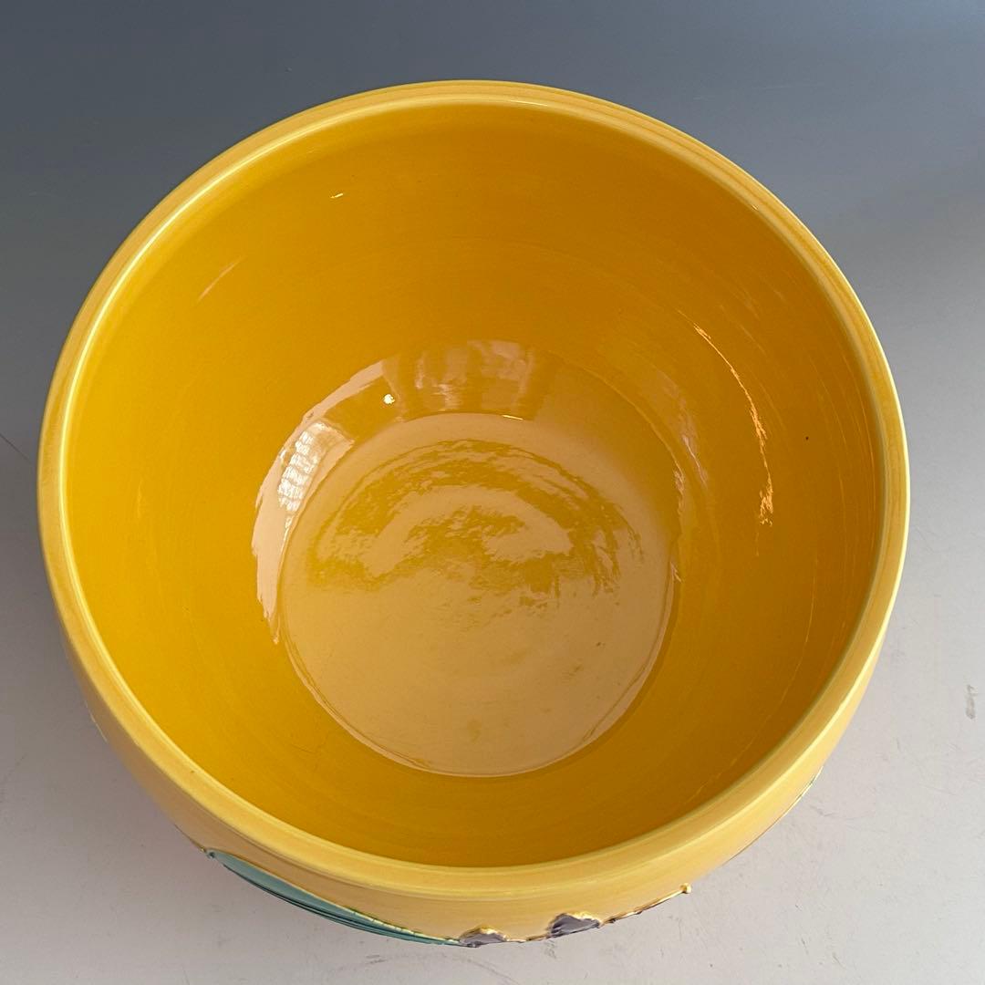 茶道具　黄交趾　牡丹　水指　御室窯　共箱　茶会　京焼　陶芸　稽古