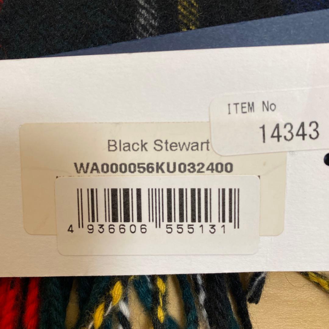 Johnstons of Elgin大判ストール ブラックスチュワート新品