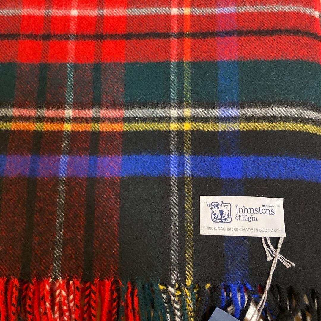Johnstons of Elgin大判ストール ブラックスチュワート新品