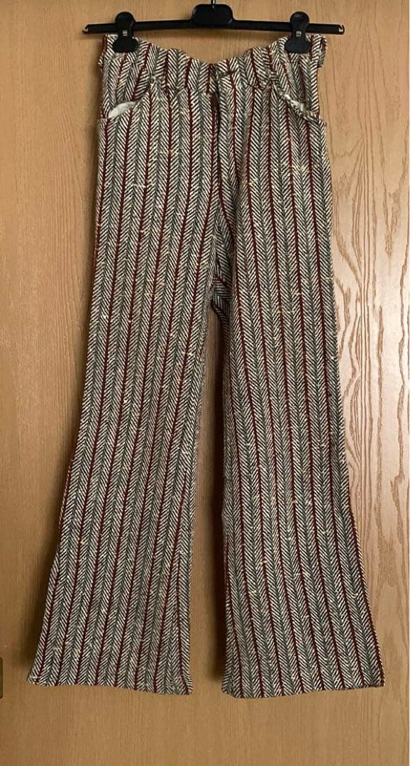 レア ヴィンテージ UFO フレアパンツ talonジップ ブラウン ストライプ