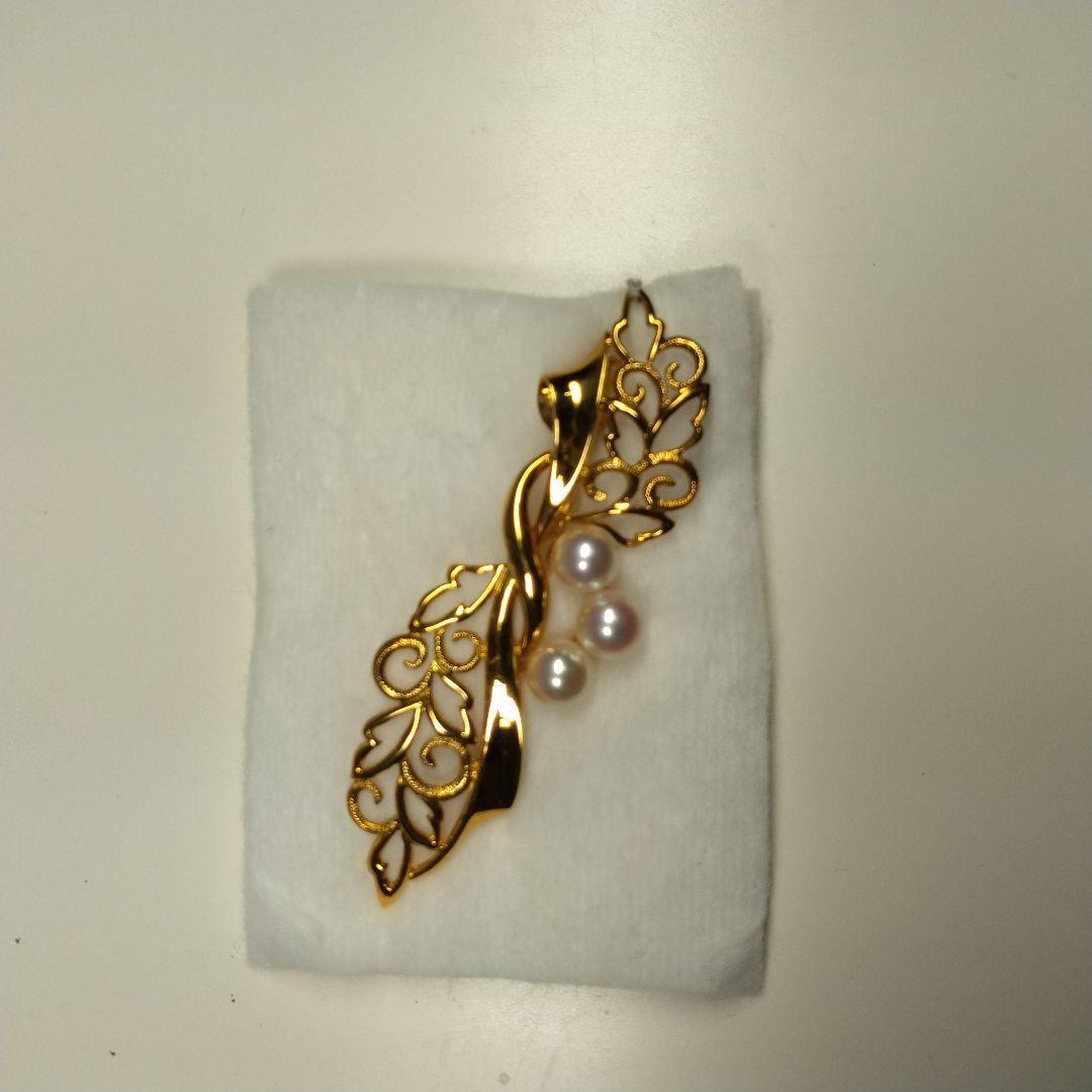 K18アコヤ真珠ブローチ