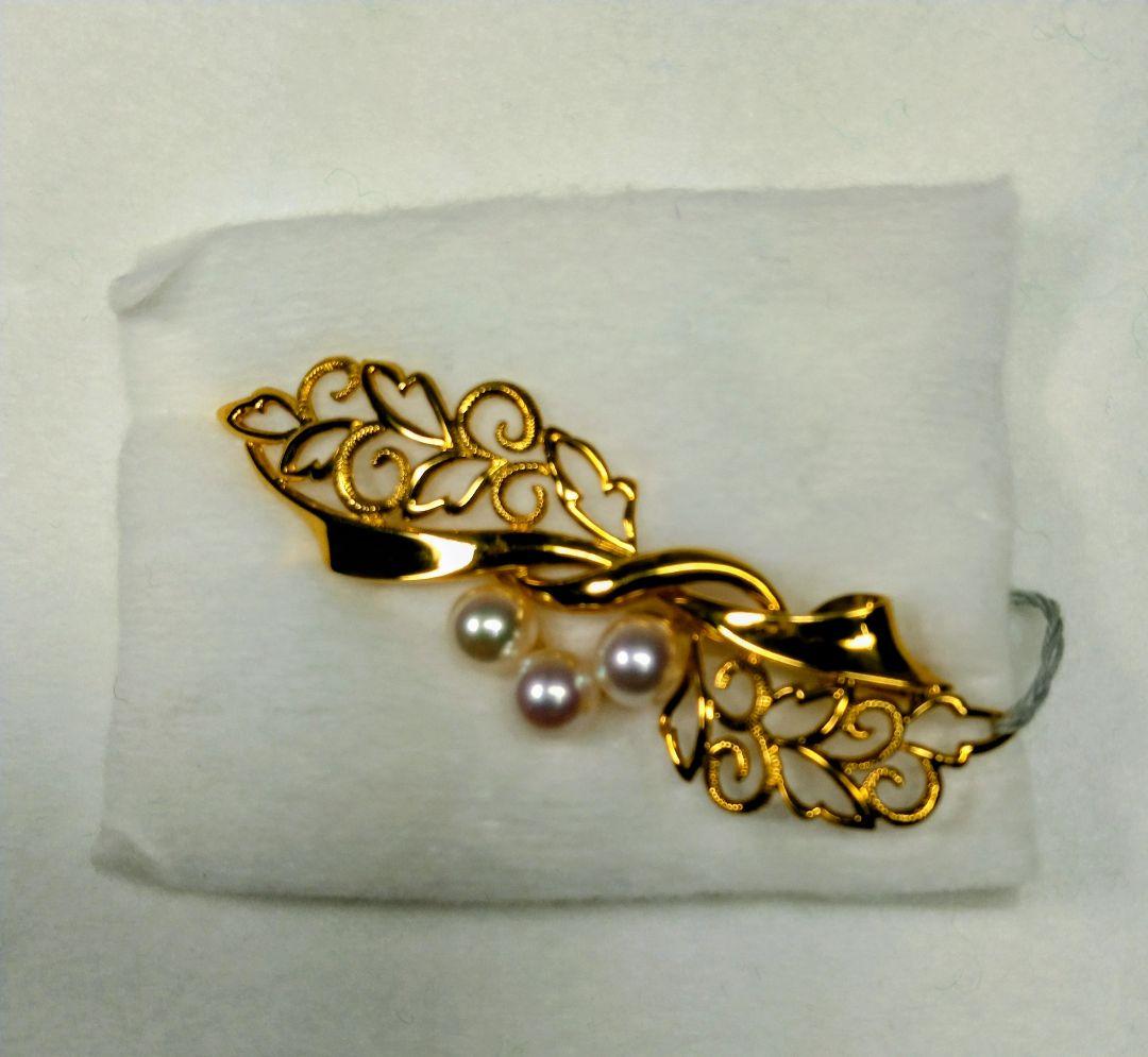 K18アコヤ真珠ブローチ