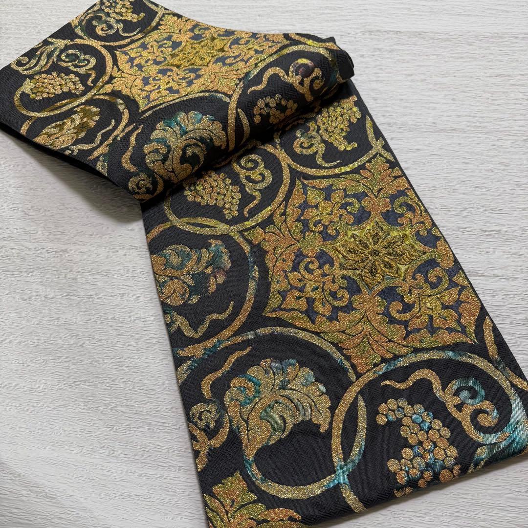 専用　m-83 葡萄唐草 アラベスク　六通 袋帯 正絹