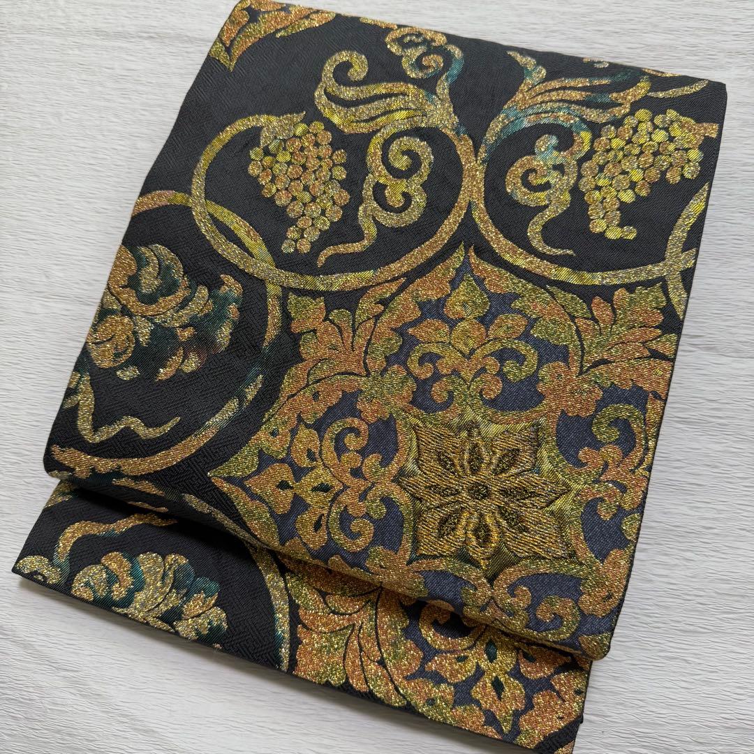 専用　m-83 葡萄唐草 アラベスク　六通 袋帯 正絹
