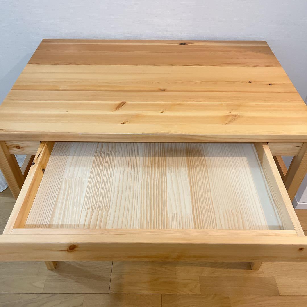 無印　パイン材デスク　幅86cm 無印良品　学習机　引き出し
