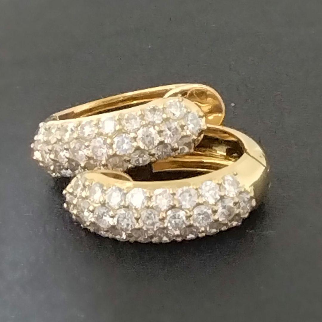 K18✨パヴェダイヤ0.50ct(各刻印)中折式✨ピアス✨定番大人気商品✨