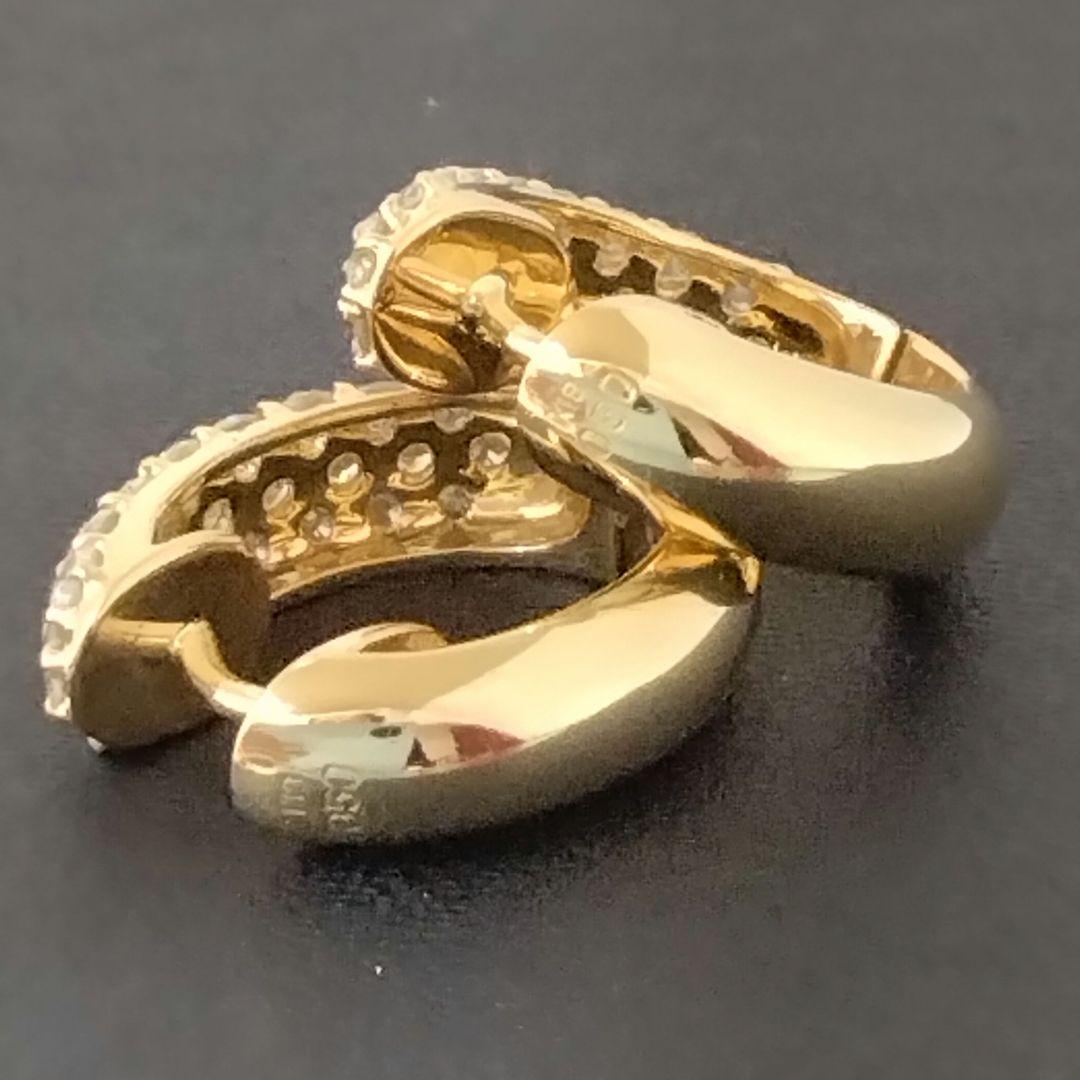 K18✨パヴェダイヤ0.50ct(各刻印)中折式✨ピアス✨定番大人気商品✨
