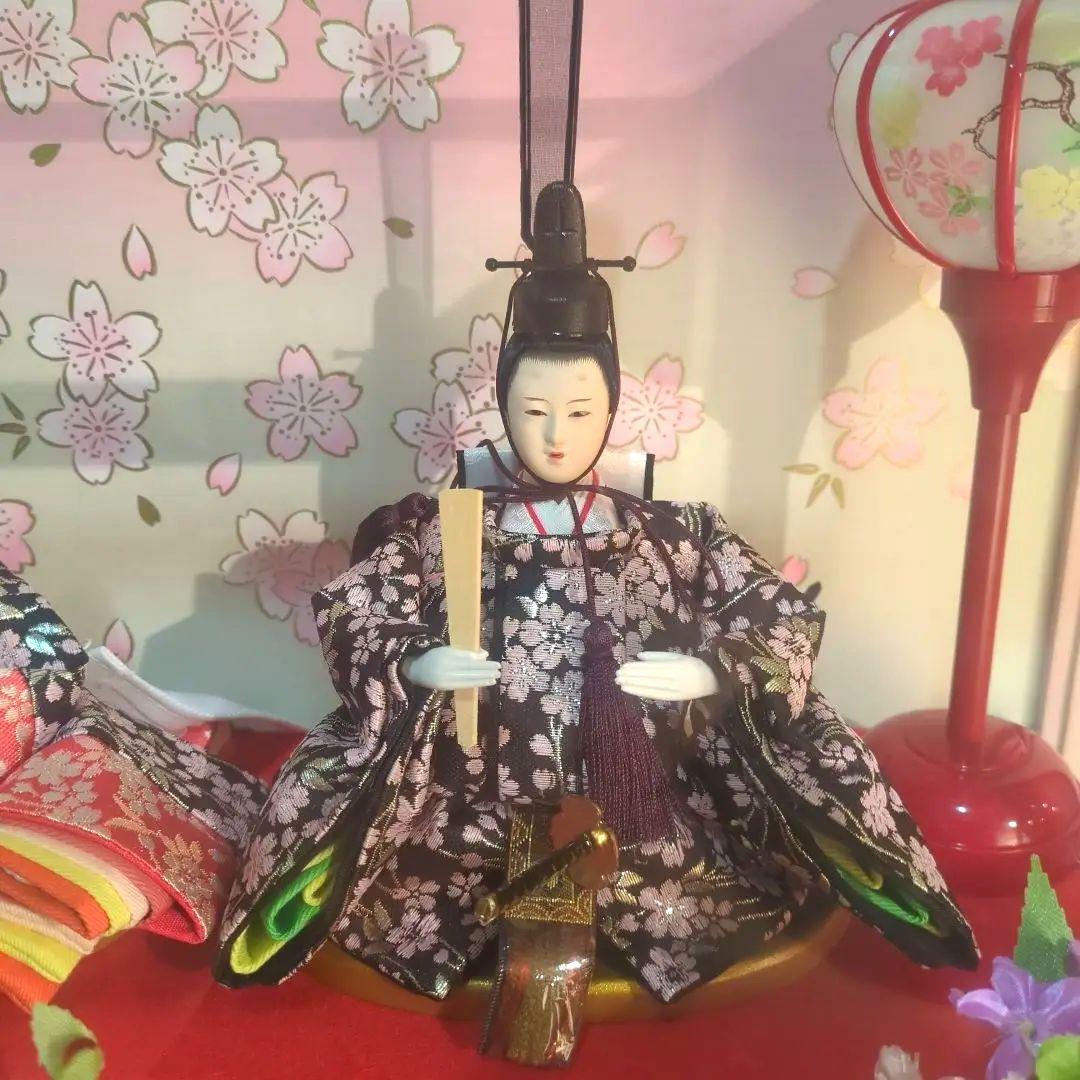 雛人形ケース入 親王飾りピンク