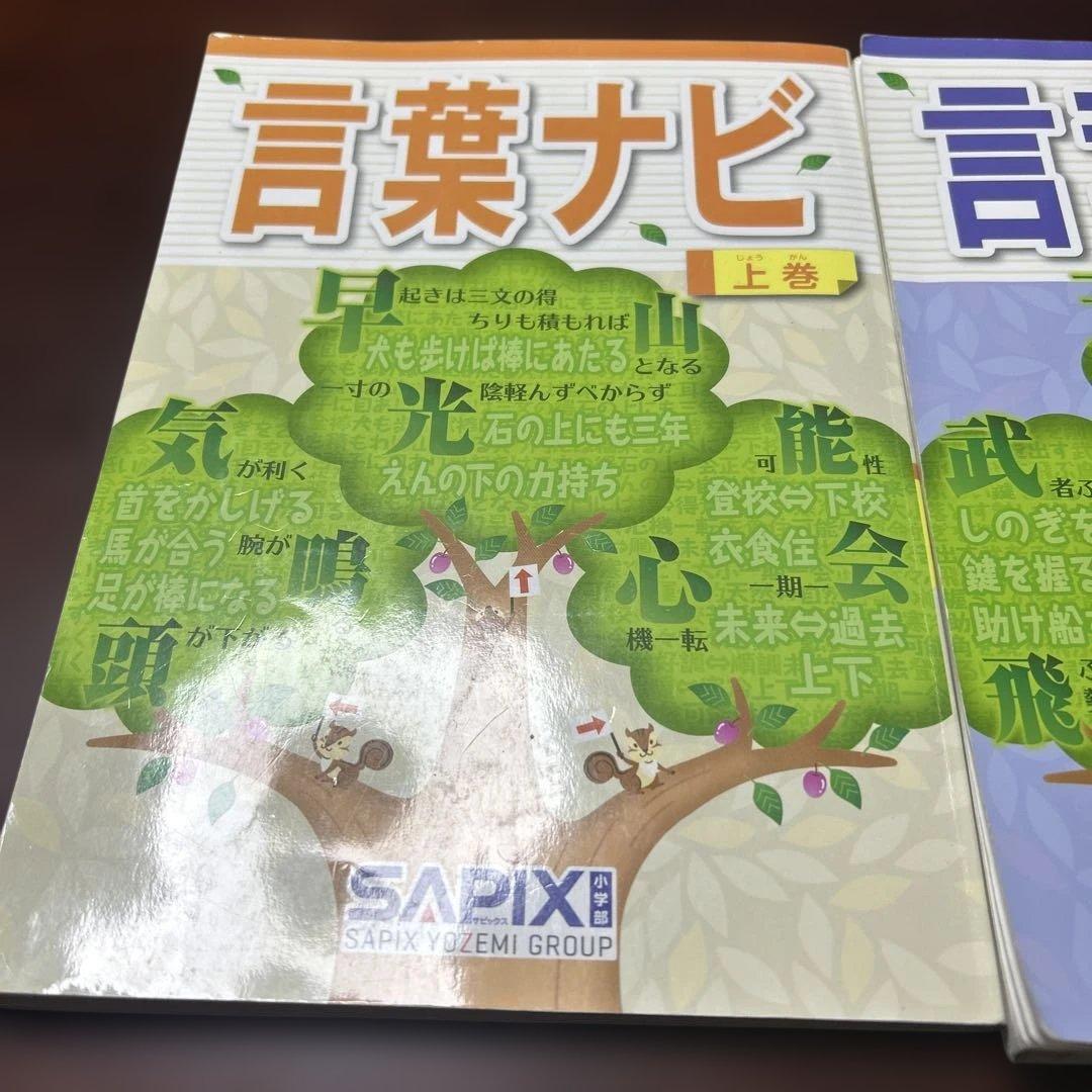 23-20か　重要教材　サピックス　SAPIX 言葉ナビ 上巻・下巻　未記入❣️