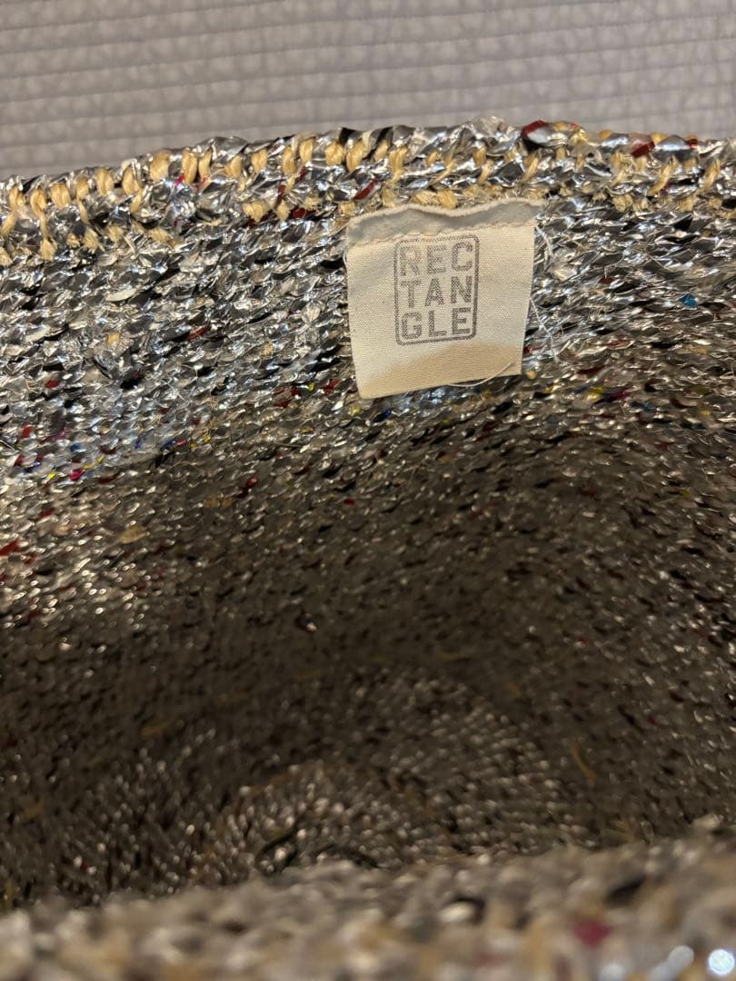 RECTANGLE レクタングル サイザルバッグ シルバー コラボ（美品）