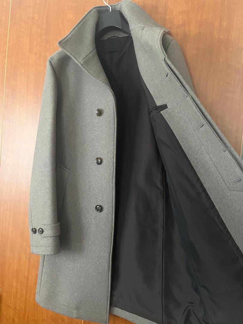 m junhashimoto カシミア混メルトンスタンドカラーコート