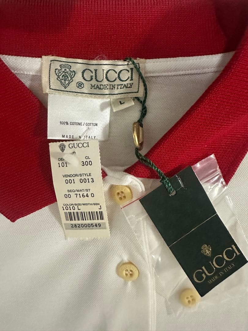 GUCCI ポロシャツ ホワイト/レッド/グリーン