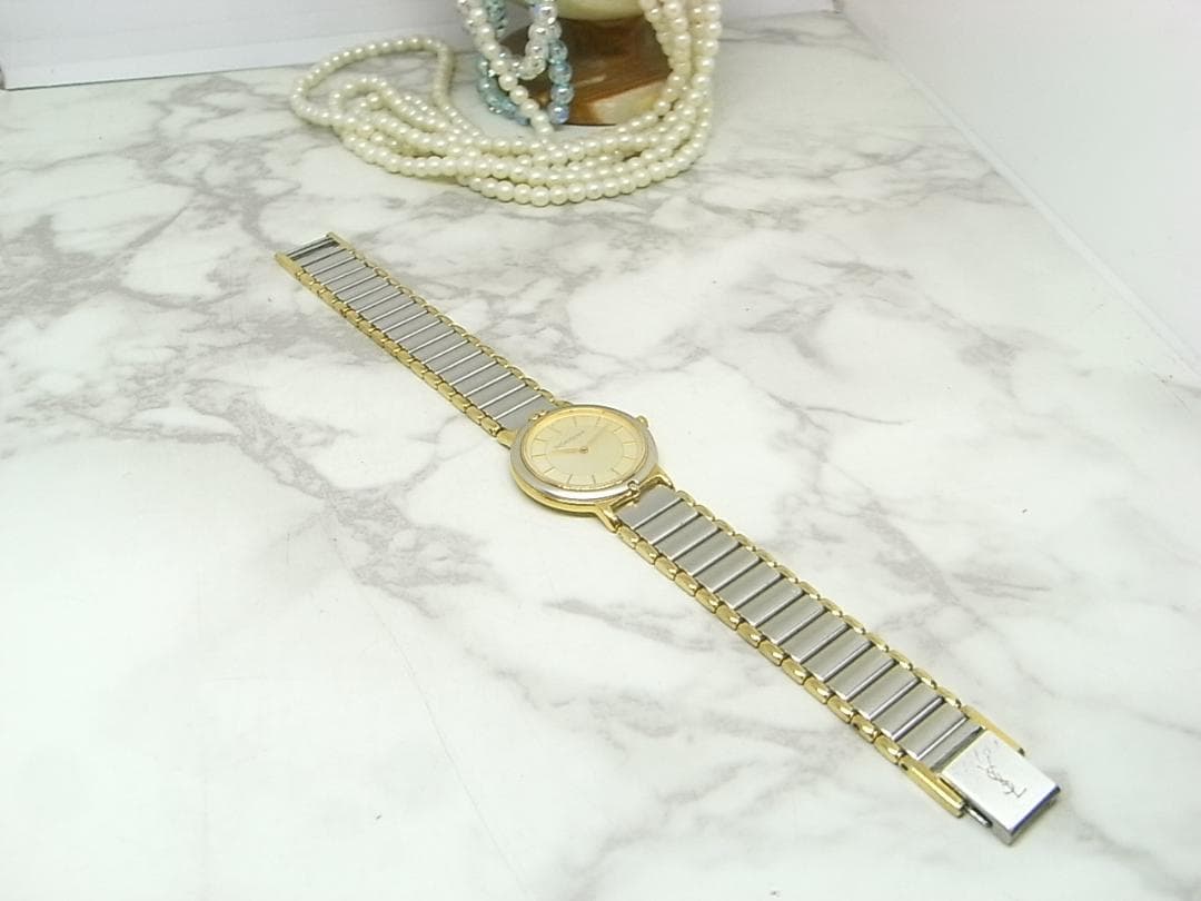 美品　ヴィンテージ　YSL　イヴサンローラン　レディース　ウォッチ　薄19