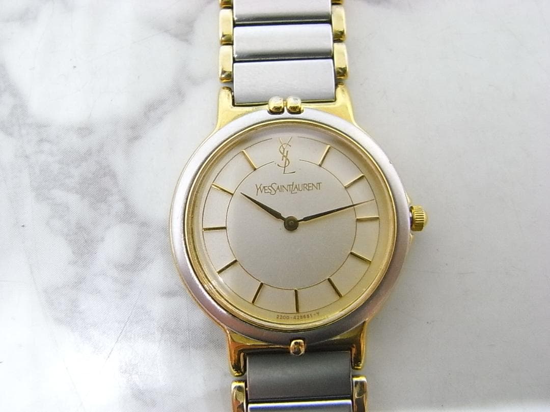 美品　ヴィンテージ　YSL　イヴサンローラン　レディース　ウォッチ　薄19