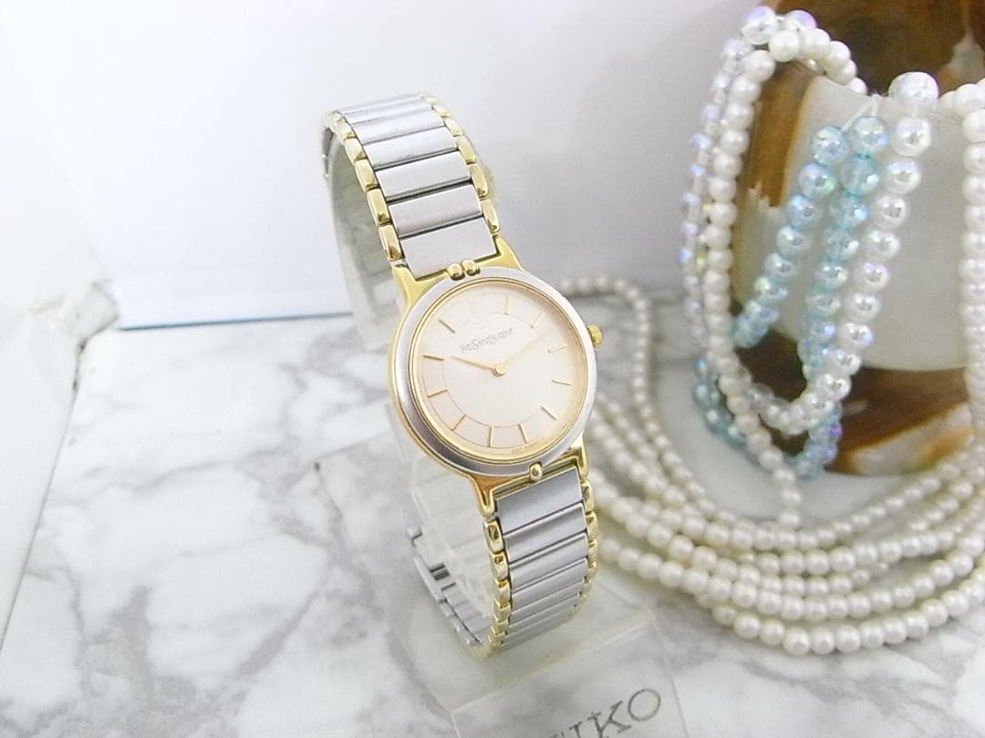 美品　ヴィンテージ　YSL　イヴサンローラン　レディース　ウォッチ　薄19