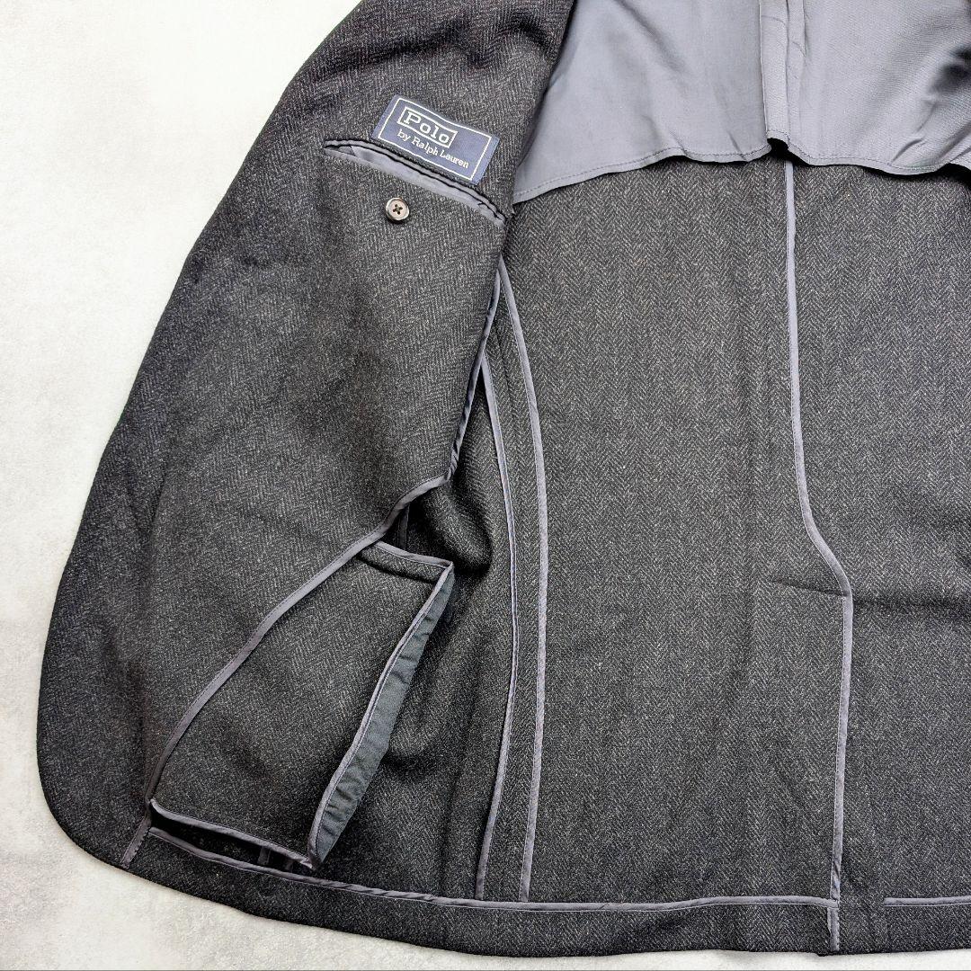 ポロバイラルフローレン テーラードジャケット ヘリンボーン ウール100%