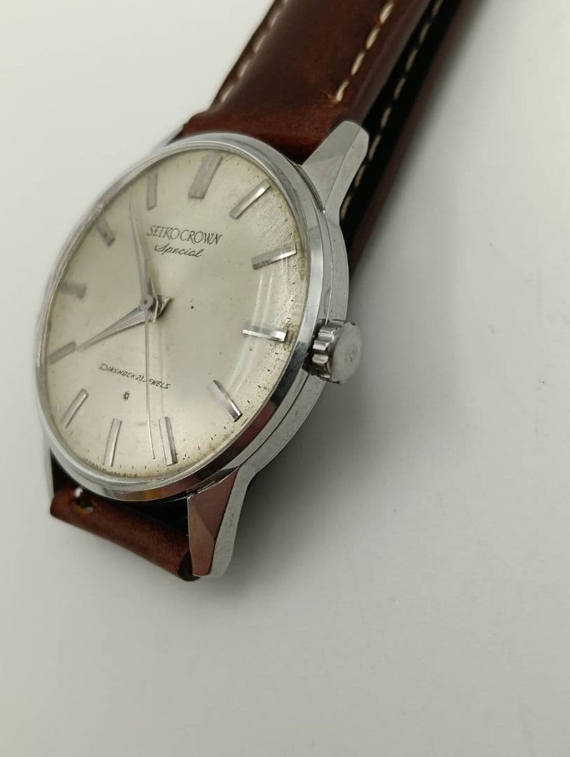SEIKO SPECIAL　CROWN 手巻き時計 シルバー文字盤