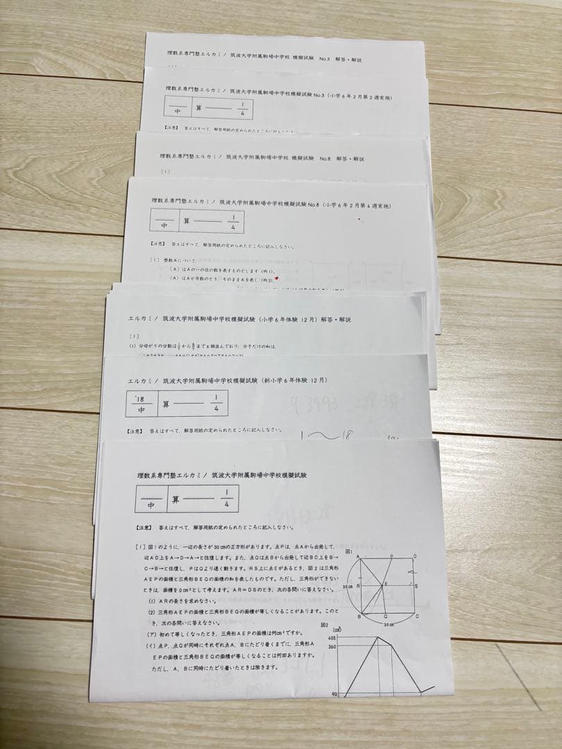 エルカミノ 筑駒算数講座 テスト92回分