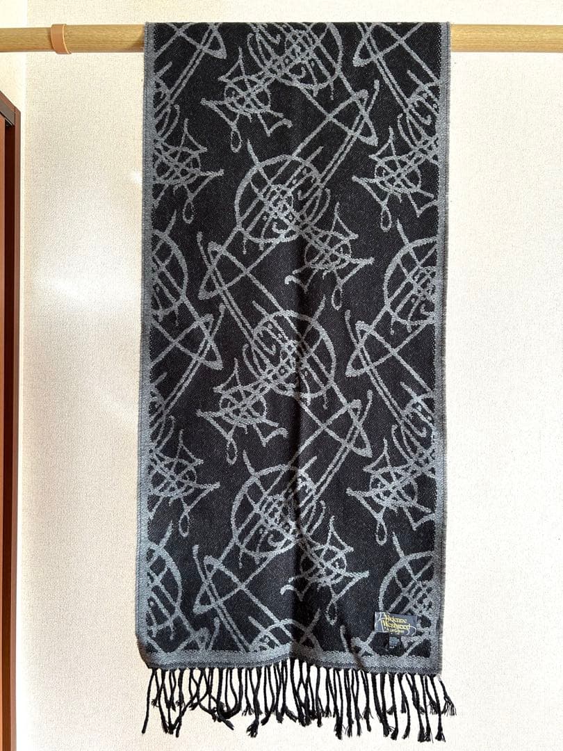 Vivienne Westwood ストール グレー×ブラック