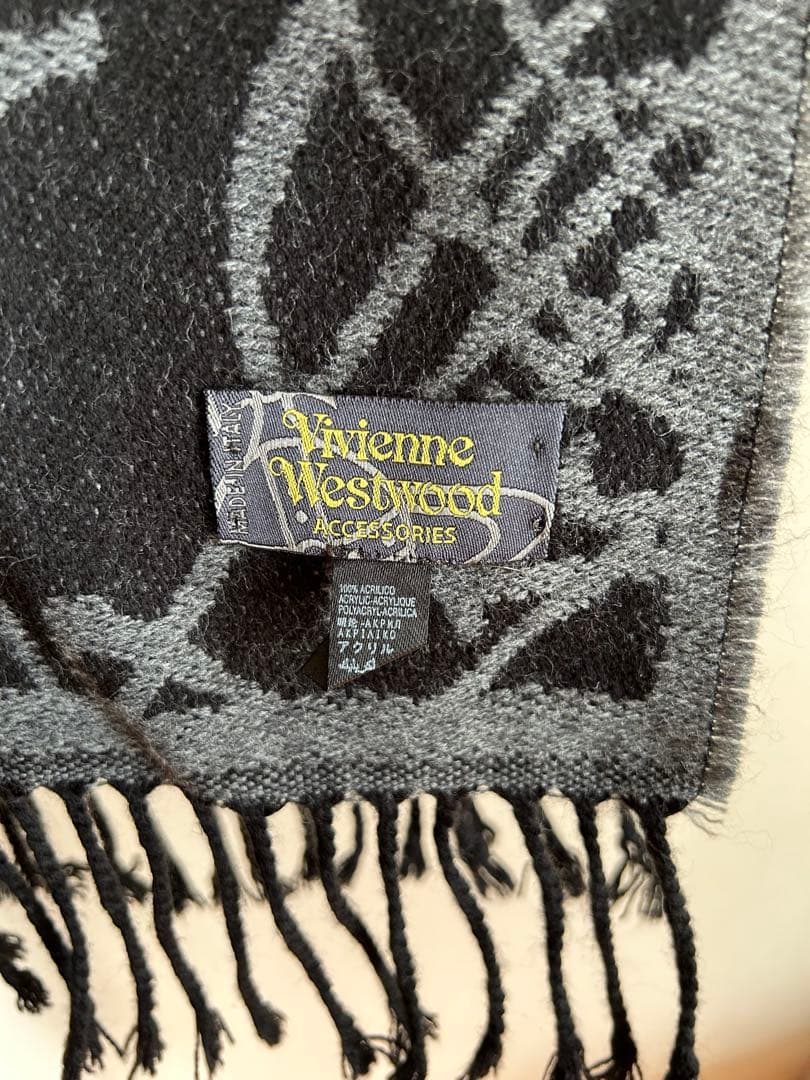 Vivienne Westwood ストール グレー×ブラック