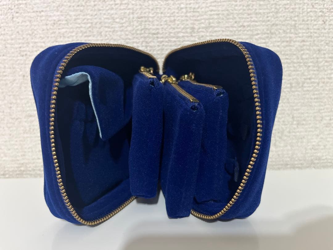 MHT ネイビー ベルベット ポーチ