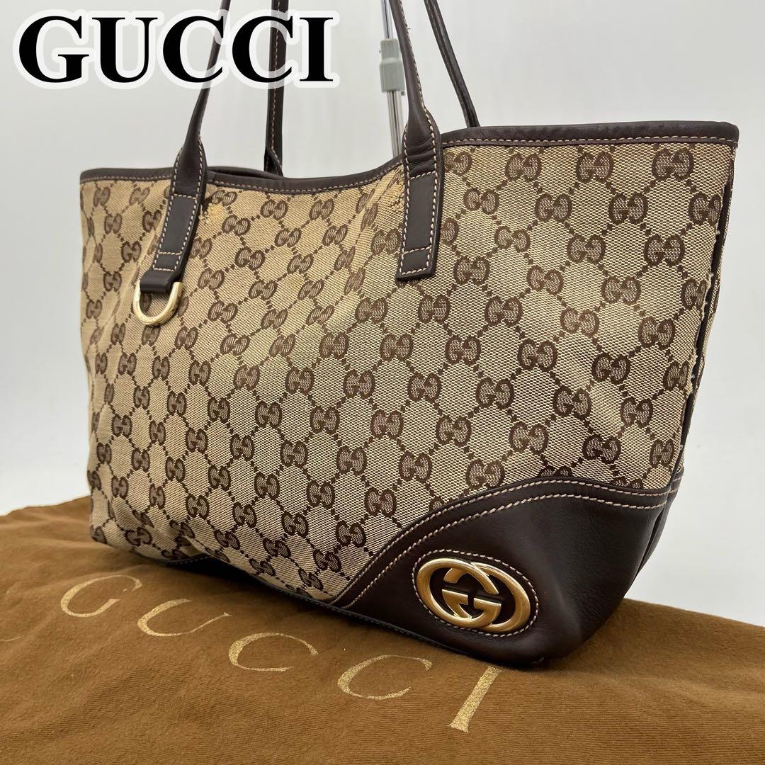 グッチ トートバッグ 肩掛け ニューブリット GGキャンバス インターロッキング
