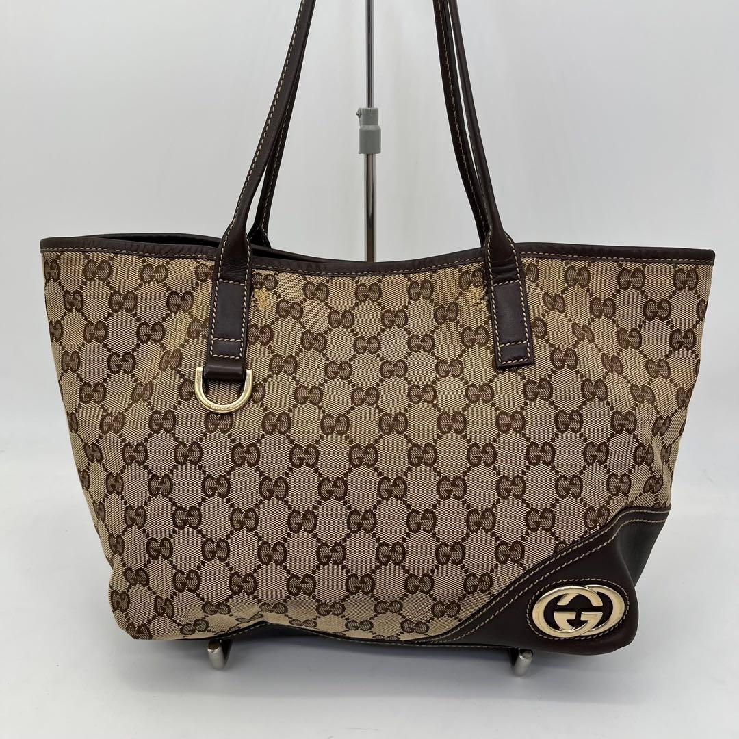 グッチ トートバッグ 肩掛け ニューブリット GGキャンバス インターロッキング