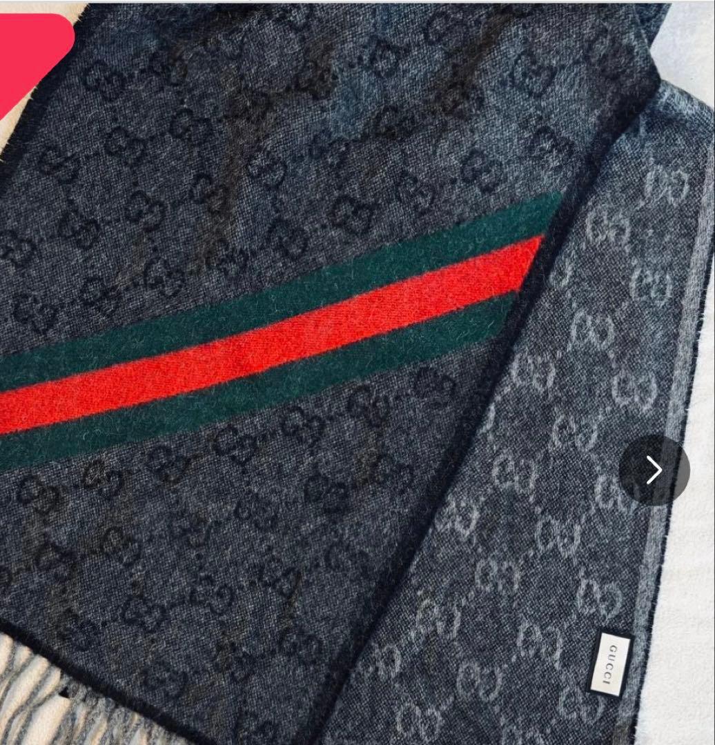 GUCCI GGパターン ウールマフラー　グッチ