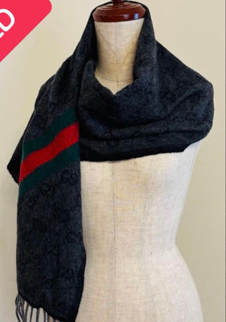 GUCCI GGパターン ウールマフラー　グッチ