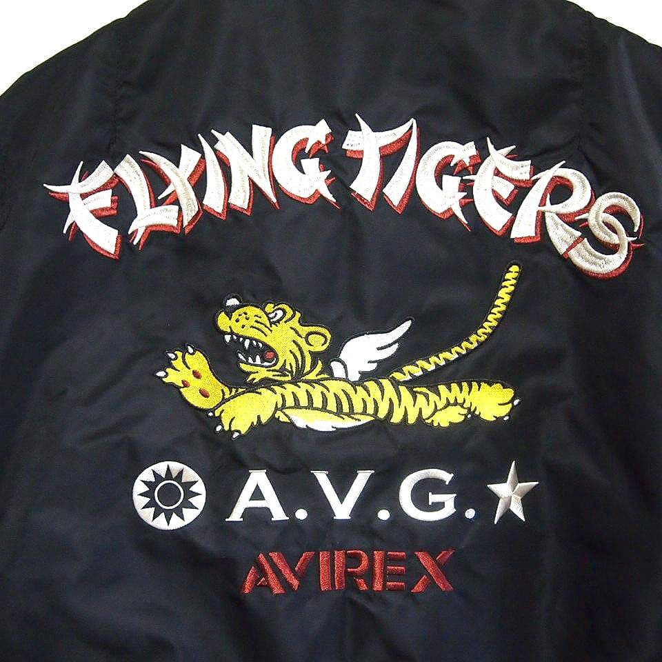【美品★XL】AVIREX　FLYING TIGERS　MA-1　中綿　ブラック