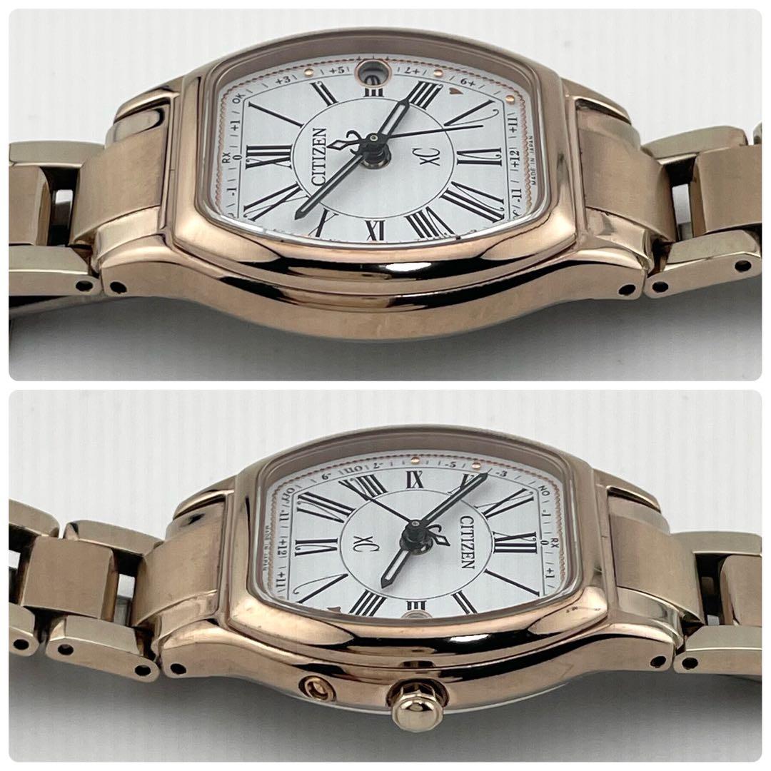 【稼働/付属品付き】シチズン　XC クロスシー　電波ソーラー　スクエア　腕時計