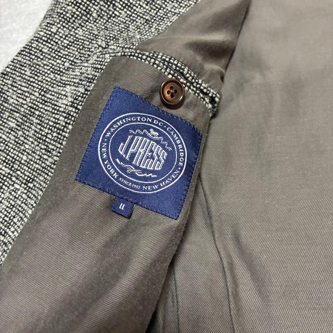 【極美品・大きいサイズ】J.PRESS ツイードジャケット アルパカ混 LL