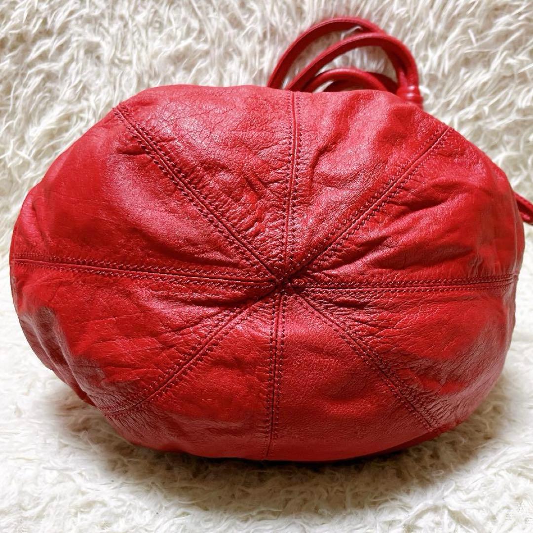 希少カラー DIESEL archive レザーショルダーバッグ y2k レッド