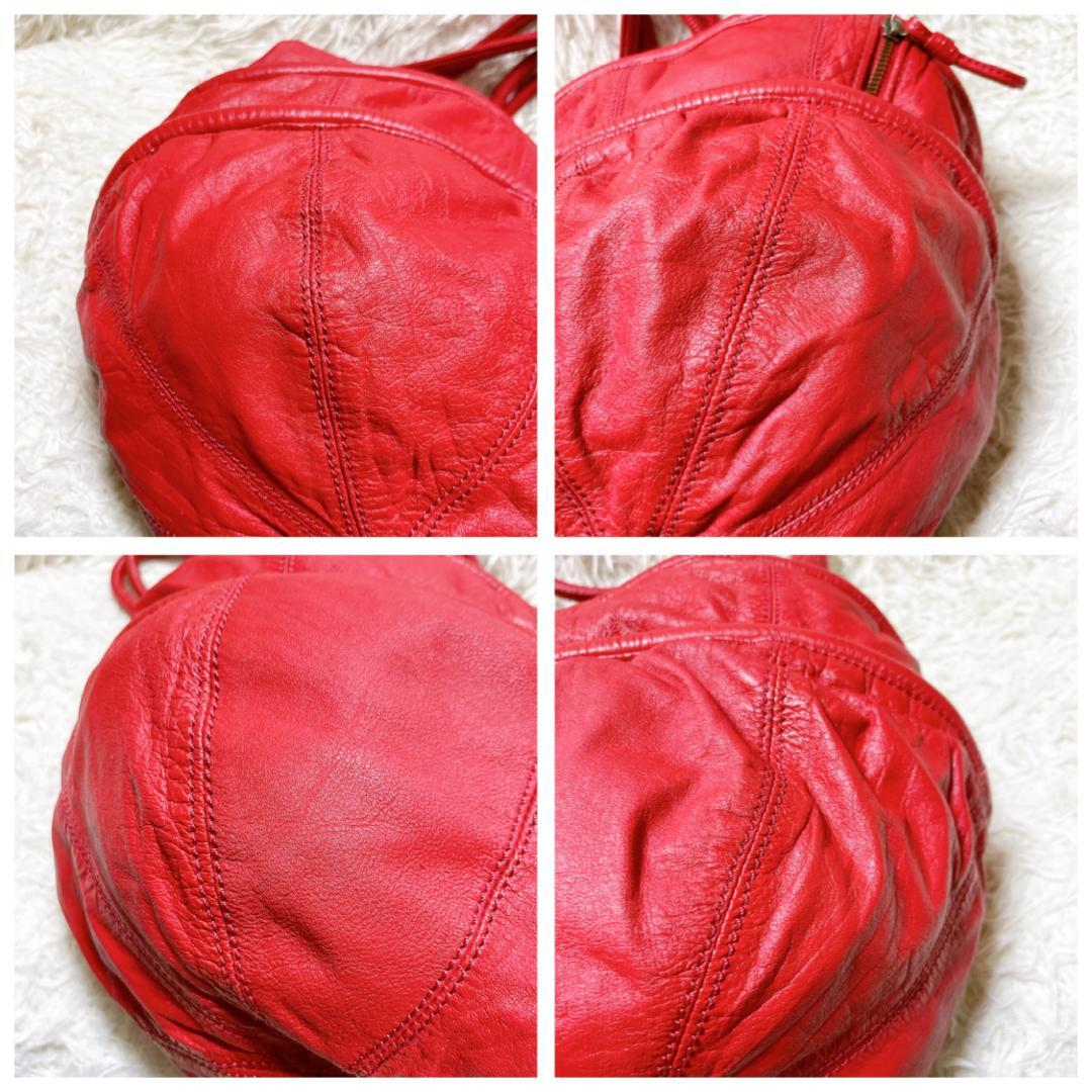 希少カラー DIESEL archive レザーショルダーバッグ y2k レッド