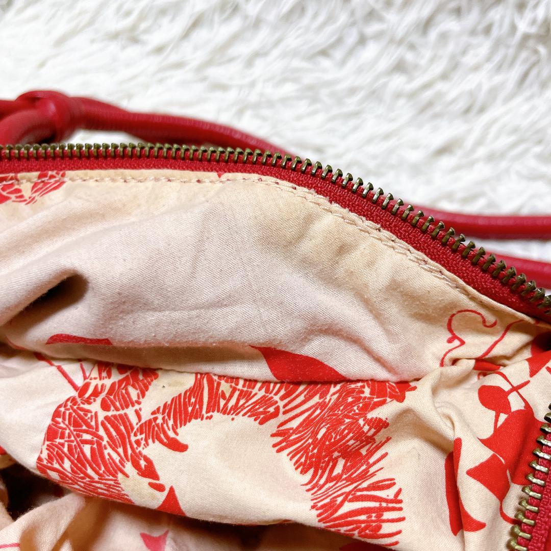 希少カラー DIESEL archive レザーショルダーバッグ y2k レッド