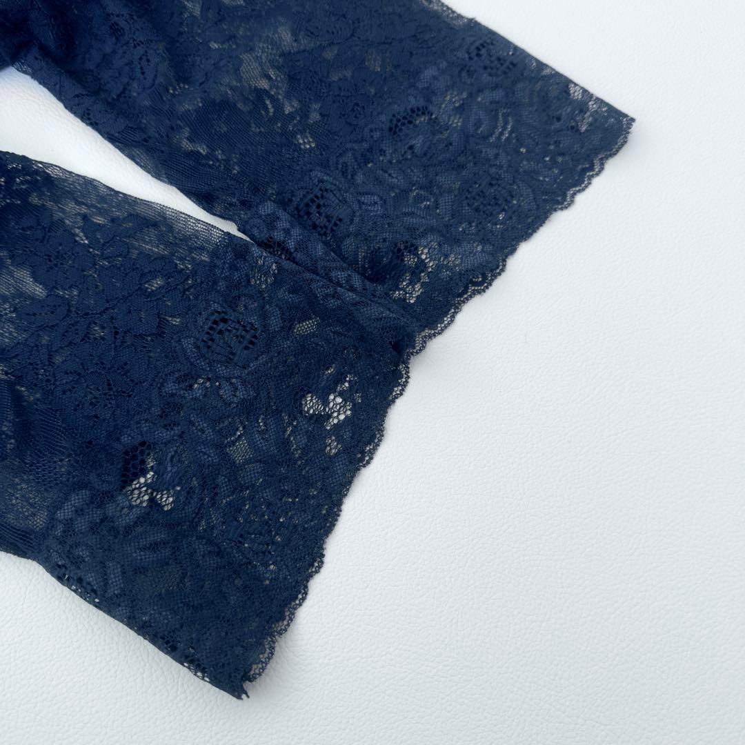 組曲　プリエ　大きいサイズ　総レースロングワンピース　ネイビー　3L