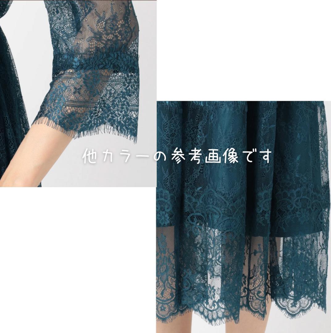 組曲　プリエ　大きいサイズ　総レースロングワンピース　ネイビー　3L