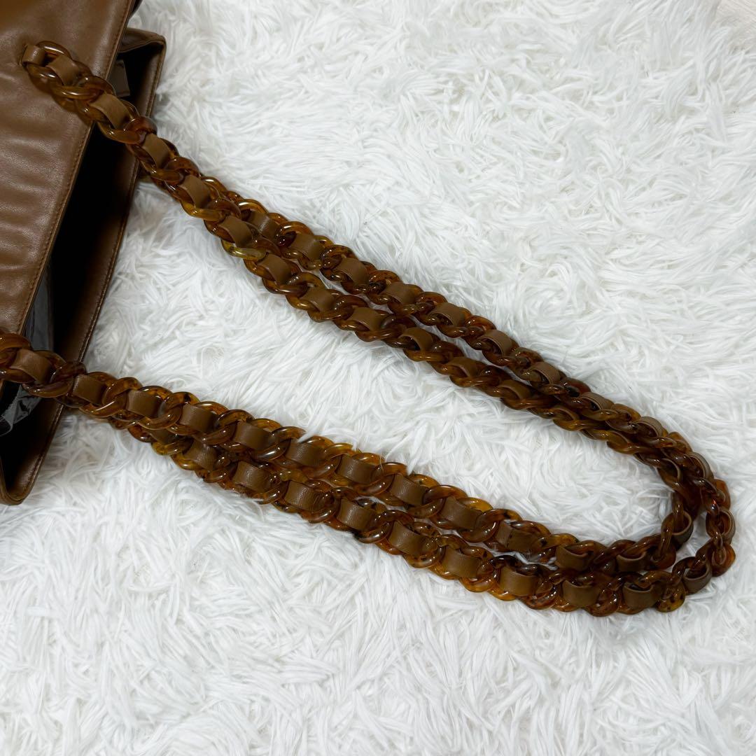 良品✨プラダ　プラスチック　チェーン　トートバッグ　ショルダーバッグ　ロゴ型押し