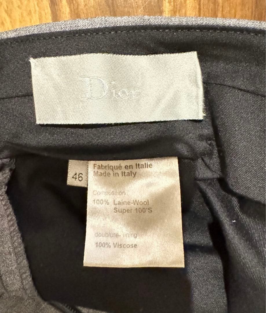 【アパラッチ】Dior スラックス グレー サイズ46 ウール100%