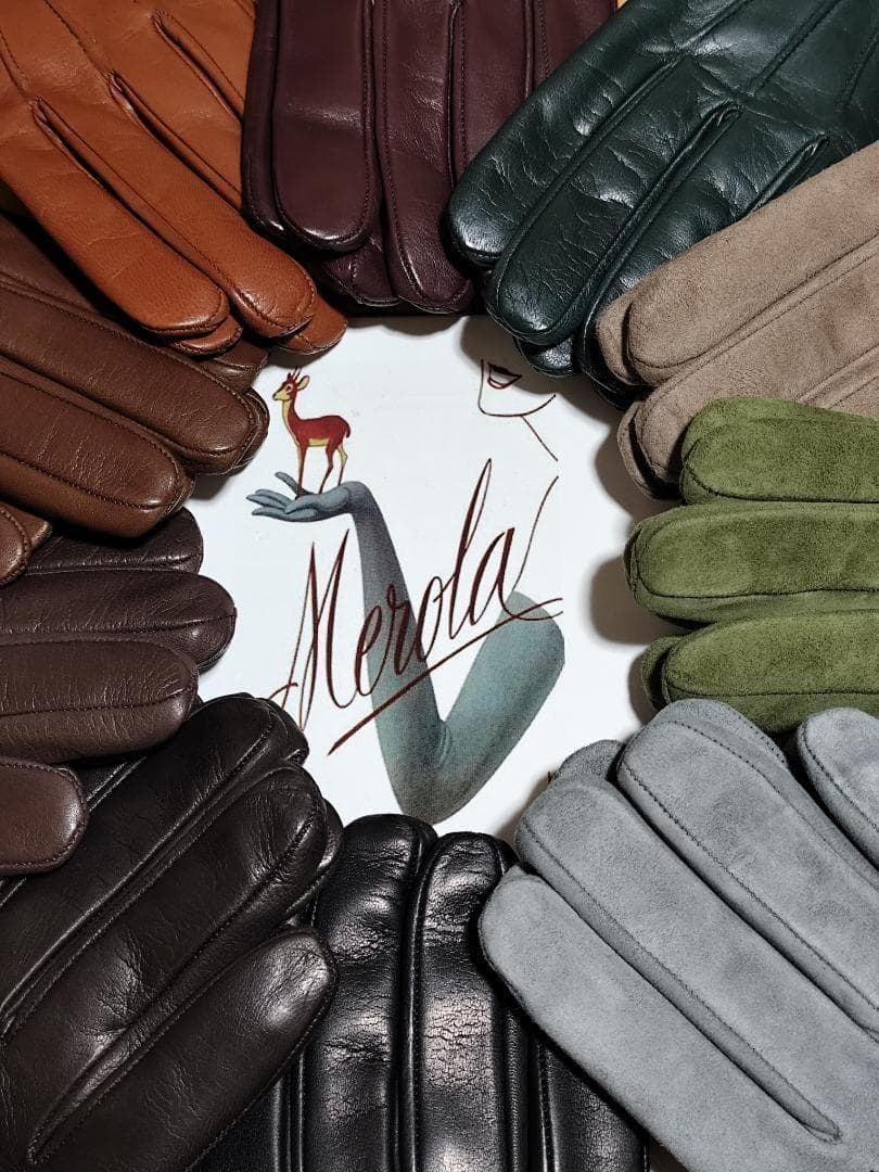 6.0サイズ メローラ ナッパ黒 ライニングなし グローブ 革手袋 MEROLA
