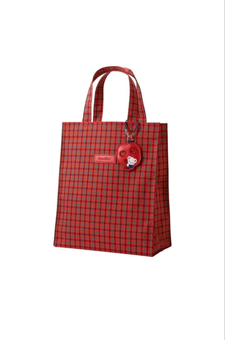 ♡新品未使用♡《ファミリア》トートバッグ(大) 赤系ファミリアチェック